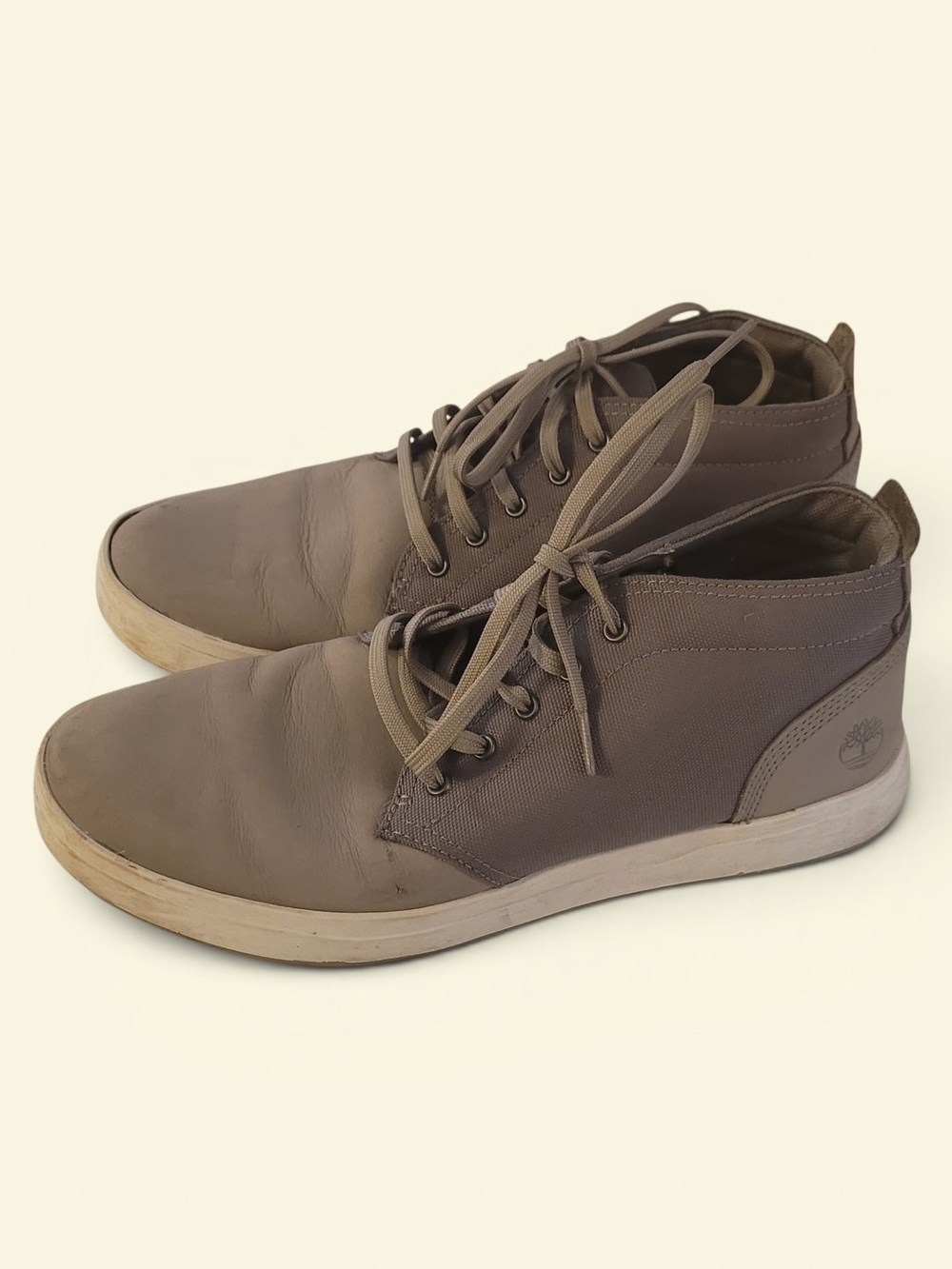 Timberland Men's Taupe Brown Leather & Fabric Chukka Boots